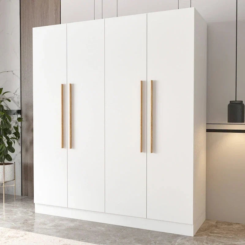 Armadio moderno freestanding in legno massiccio con ripiani