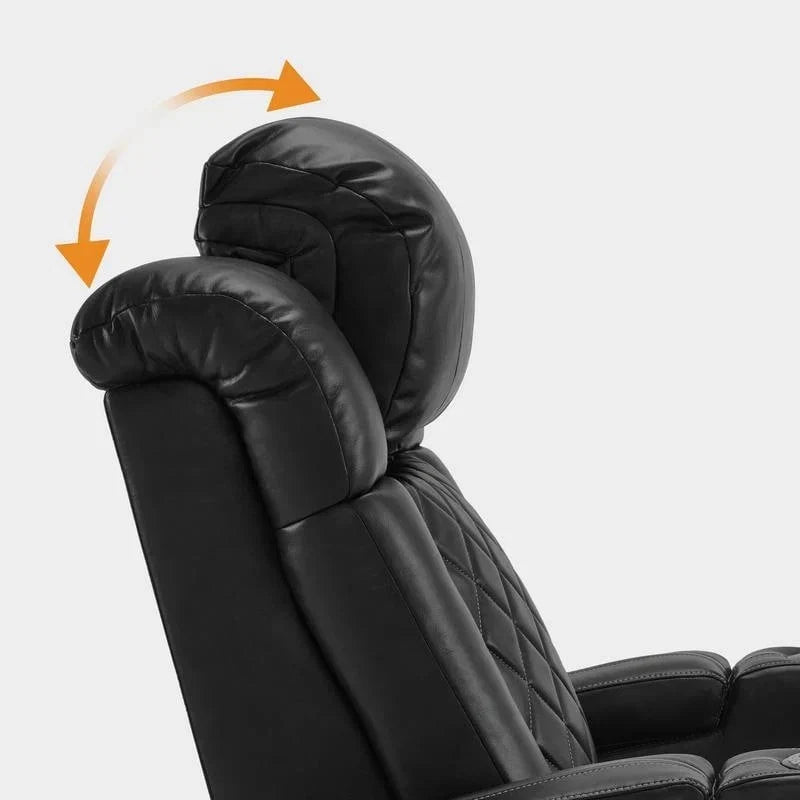 Poltrona reclinabile MCombo con poggiatesta regolabile, sedile home theater a doppio motore con porta USB, pelle traspirante HTS411