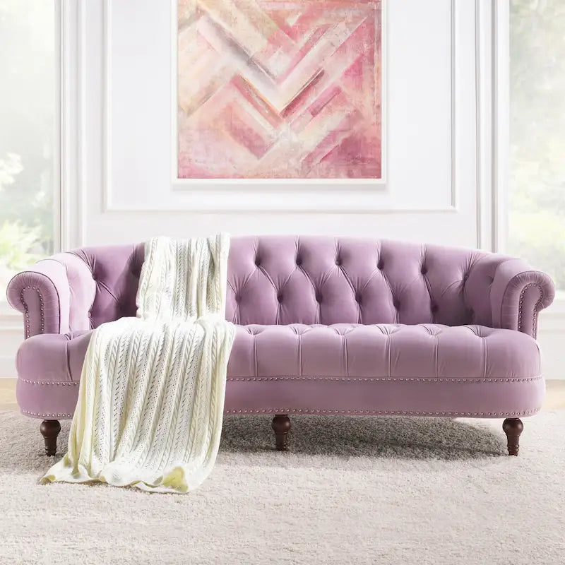 Divano Chesterfield trapuntato in velluto La Rosa 84 Mid-Century Modern