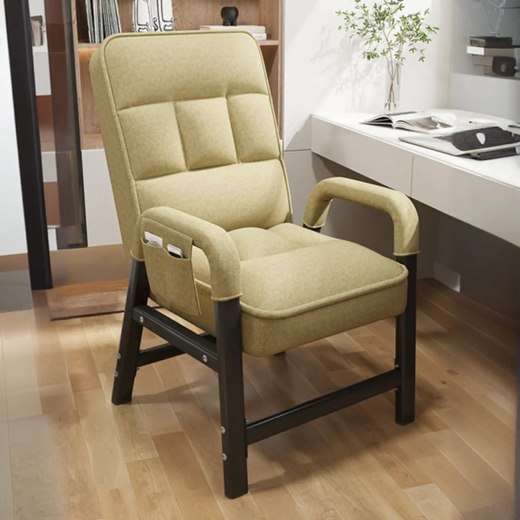 Sedia da ufficio moderna con 4 gambe, imbottita in tessuto grigio