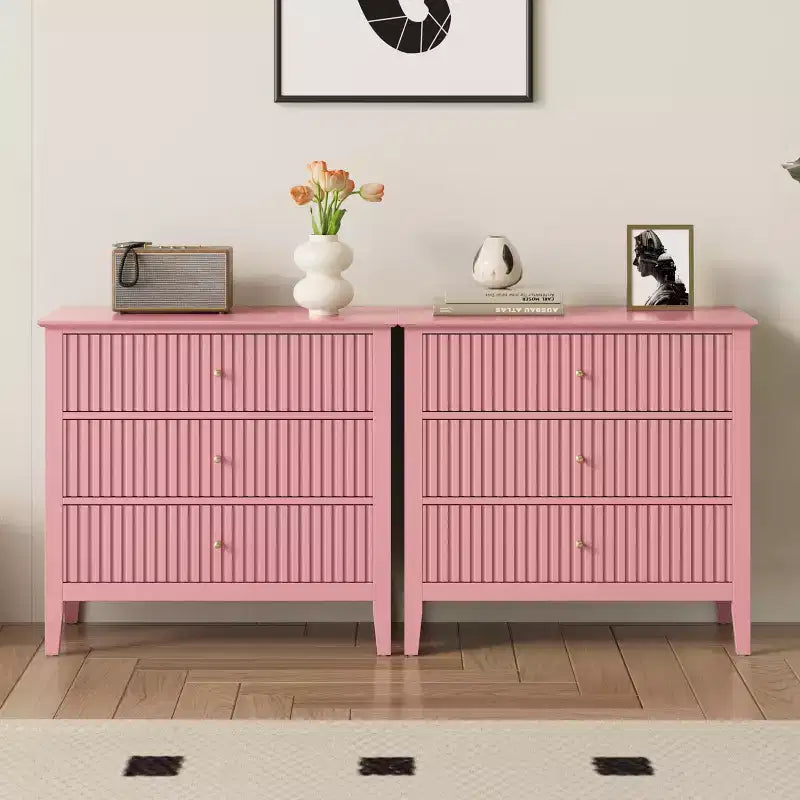 Cassettiera Heynemo a 3 Cassetti, Comodino in Legno Verniciato Alto 76 cm con Contenitore, Ampio Cassettone Moderno con Guide a Sfera