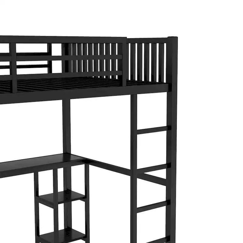 Struttura letto a soppalco full XL con armadio integrato