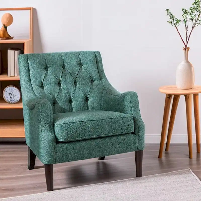 Poltrona moderna accent con bottoni capitonné