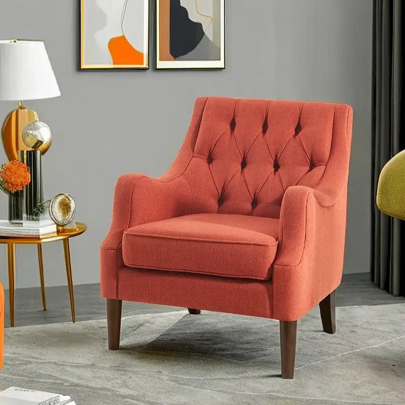 Poltrona moderna accent con bottoni capitonné