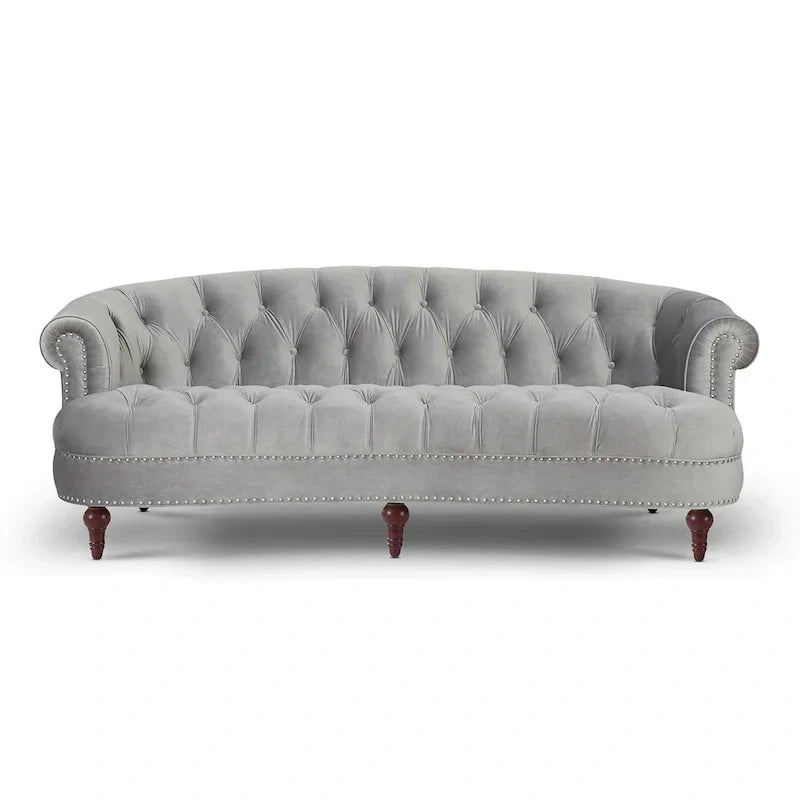 Divano Chesterfield trapuntato in velluto La Rosa 84 Mid-Century Modern