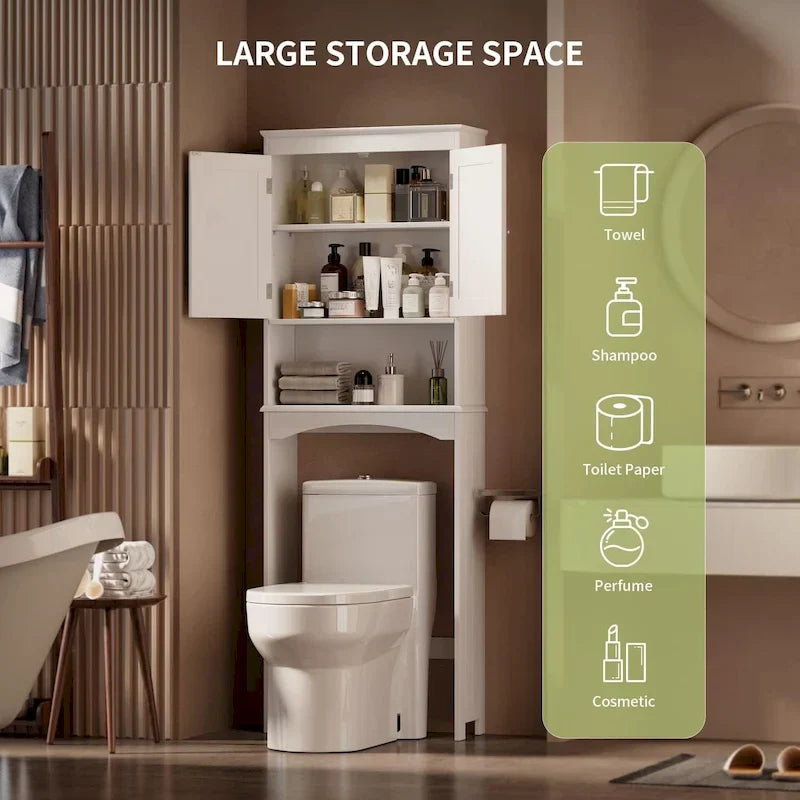 Mobiletto portaoggetti per bagno, mobiletto portaoggetti per WC, mensola da bagno sopra il WC, salvaspazio per WC