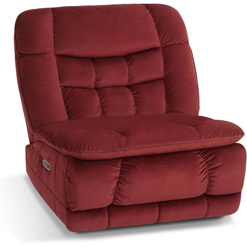 MCombo Poltrona Reclinabile Basculante Elettrica Oversize senza Braccioli con Doppio Motore, Reclinabile Zeroarms Perfetta per Soggiorno in Tessuto PR607