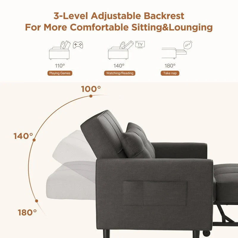 Divano letto trasformabile 3-in-1, Poltrona letto estraibile, Letto pieghevole convertibile per soggiorno