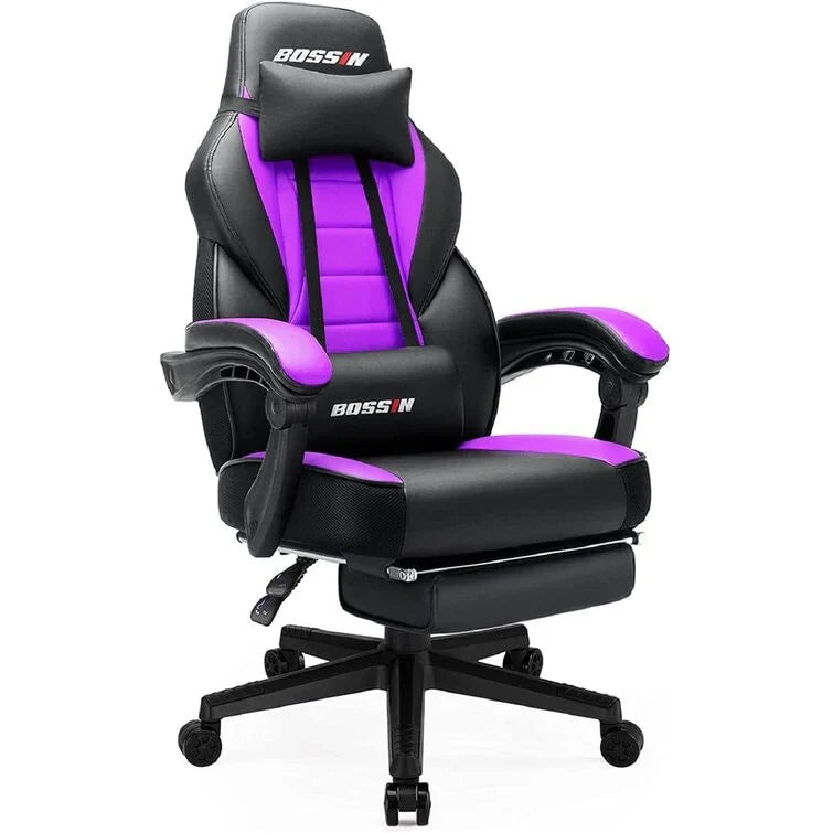 Sedia da gaming BOSSIN Racing Style, sedia da gamer per persone robuste fino a 136 kg, sedia da computer con schienale alto