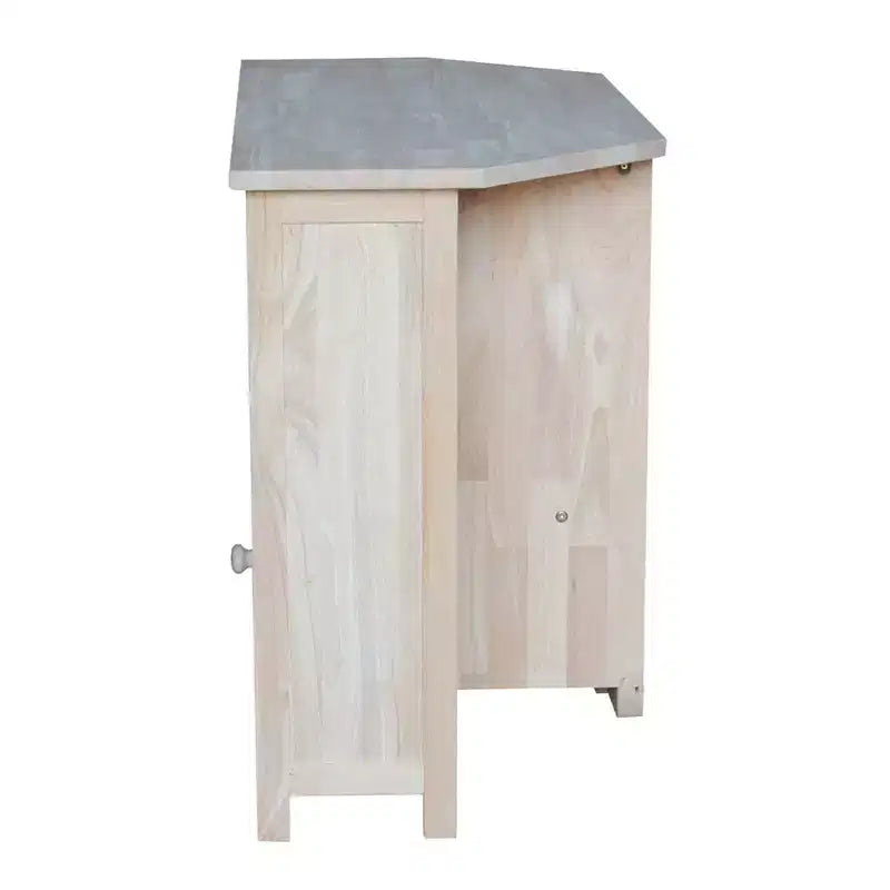 Mobile TV angolare per intrattenimento per TV fino a 42", marrone chiaro: console multimediale in legno massello