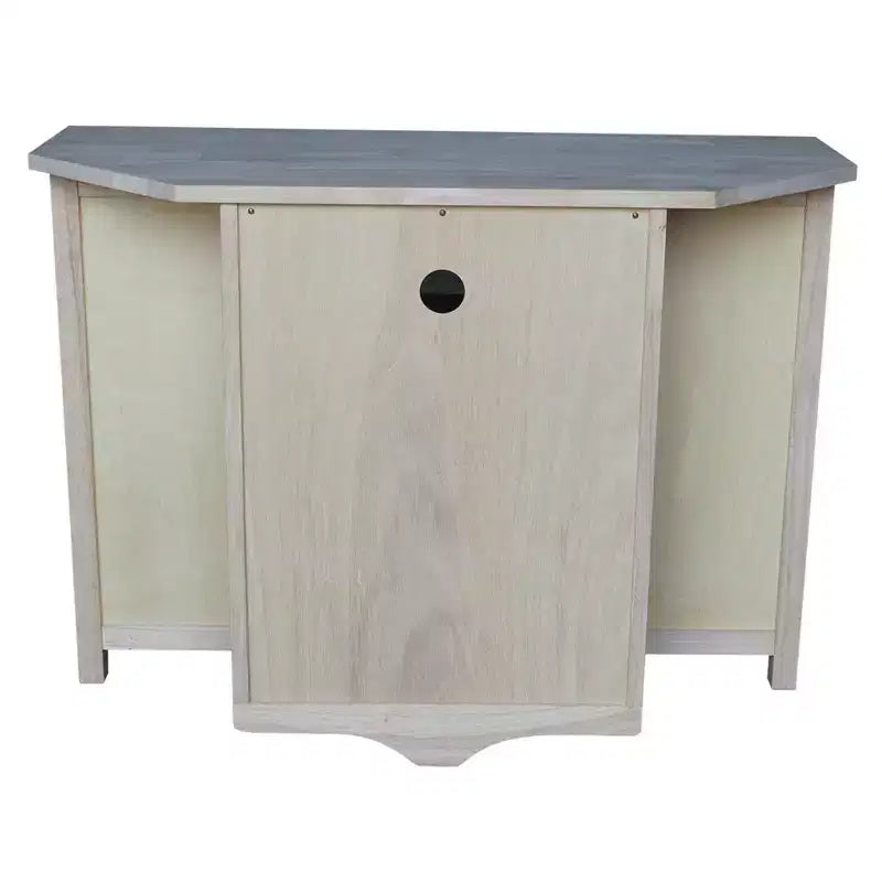 Mobile TV angolare per intrattenimento per TV fino a 42", marrone chiaro: console multimediale in legno massello