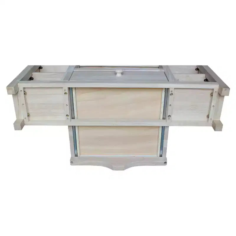 Mobile TV angolare per intrattenimento per TV fino a 42", marrone chiaro: console multimediale in legno massello
