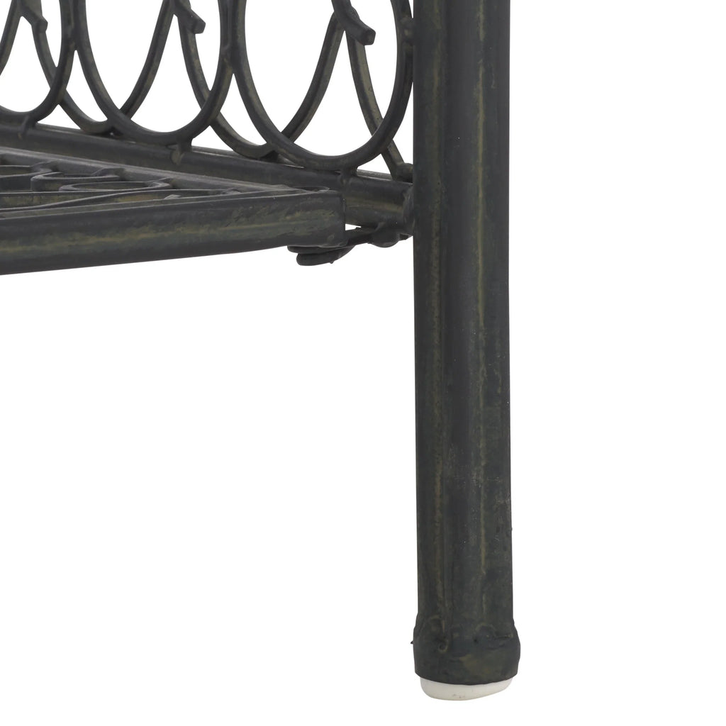 SAFAVIEH Bryn Scaffale da panettiere da esterno a 4 ripiani in ferro battuto vittoriano - 25 pollici L x 15 pollici P x 63 pollici H - 25 L x 15 P x 63 H