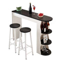 Tavoli da bar moderni con scaffali asimmetrici in legno bianco e nero