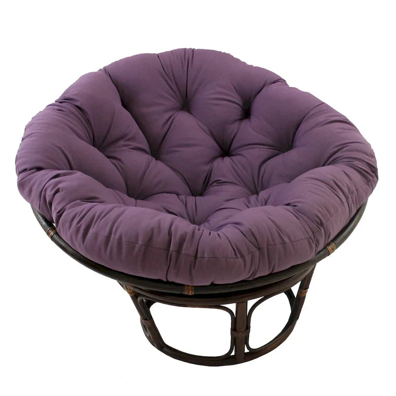 Sedia Papasan in rattan da 42 pollici con cuscino in twill