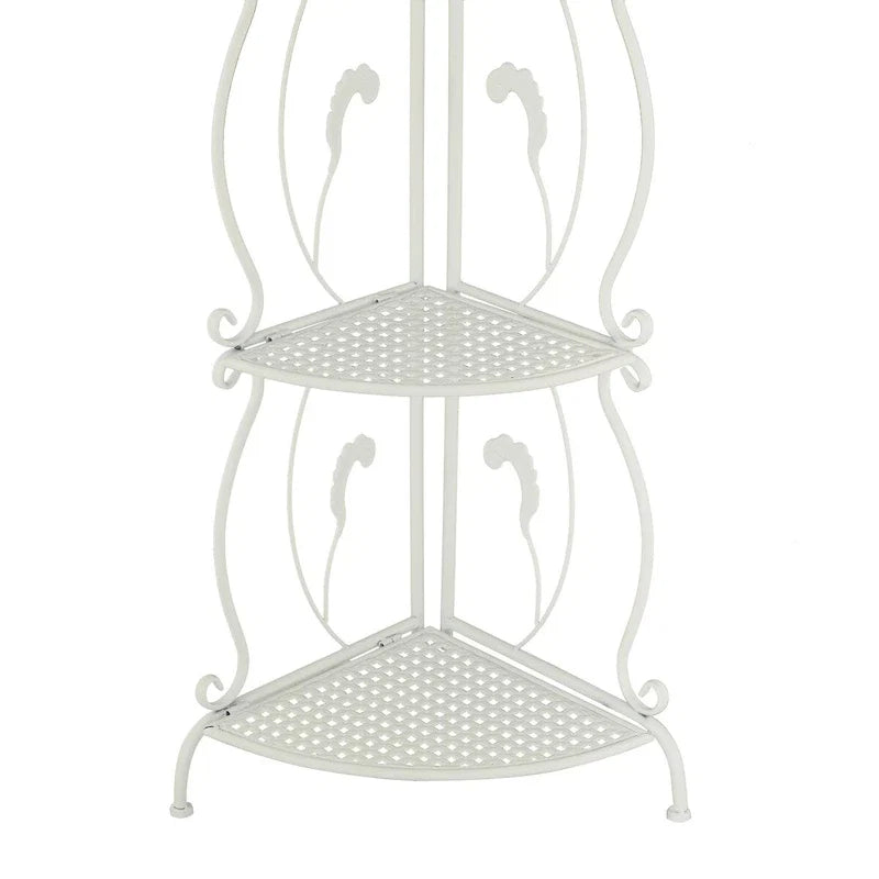 Scaffale pieghevole alto a 5 ripiani in metallo a spirale per interni ed esterni - Oro o Bianco - Roche River Decor