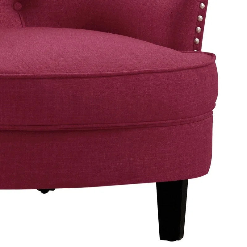 Moser Bay Mignon Poltrona Accent con Schienale Alto Trapuntato, Velluto/Lino, 76 cm