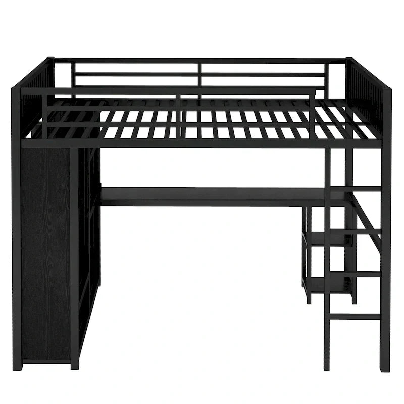Struttura letto a soppalco full XL con armadio integrato