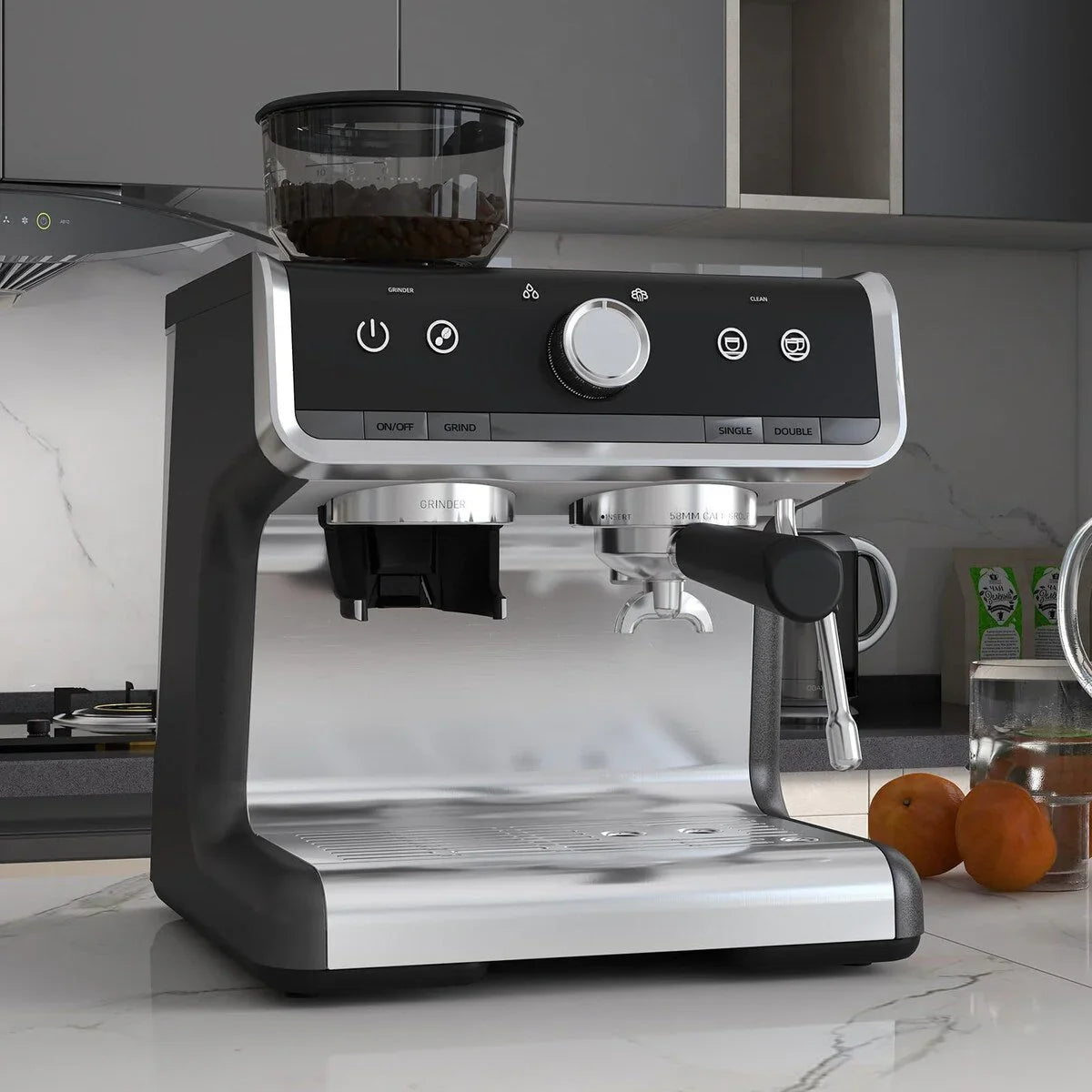 Macchina da caffè espresso, con macinacaffè, serbatoio dell'acqua da 2,8 L
