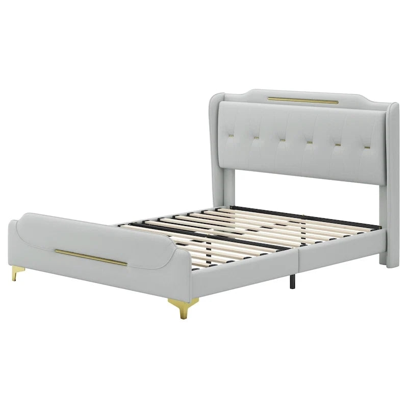 Letto Moderno Imbottito in Ecopelle