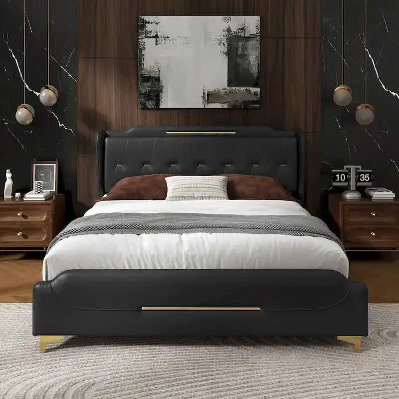 Letto Moderno Imbottito in Ecopelle