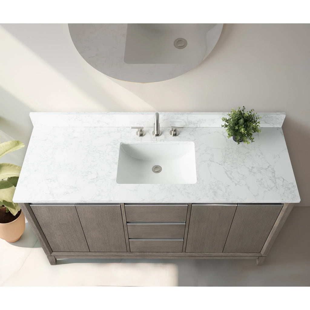 Mobile da Bagno Vanity Art con Lavabo in Ceramica e Top in Marmo Ricomposto