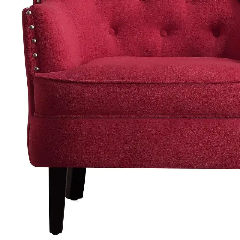 Moser Bay Mignon Poltrona Accent con Schienale Alto Trapuntato, Velluto/Lino, 76 cm