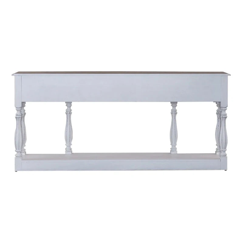 Consolle da ingresso da 72 pollici bianco antico e corteccia invecchiata
