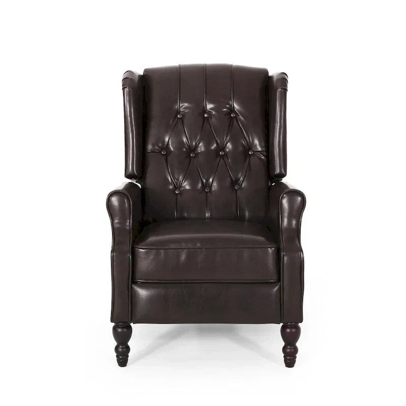 Poltrona reclinabile Walter Brown in pelle rigenerata di Christopher Knight Home