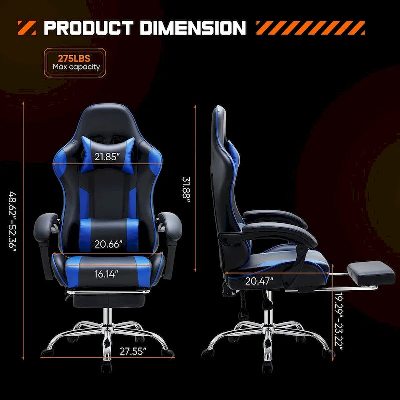 Sedia da scrivania girevole in pelle PU per gaming