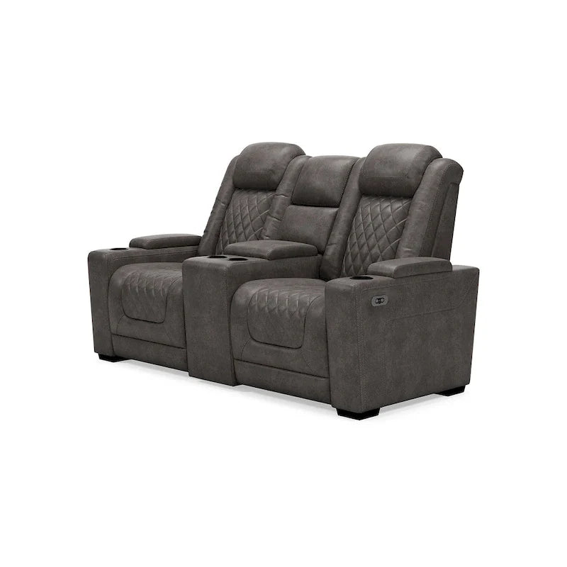 Divanetto reclinabile elettrico Signature Design by Ashley HyllMont grigio con consolle - 71.75 L x 39 P x 44 A