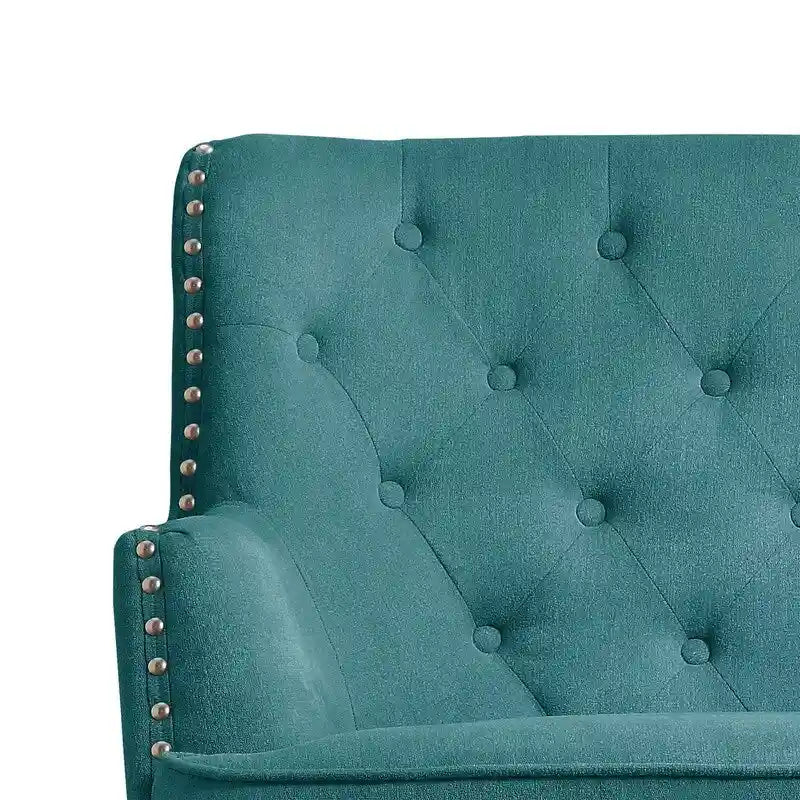 Moser Bay Mignon Poltrona Accent con Schienale Alto Trapuntato, Velluto/Lino, 76 cm