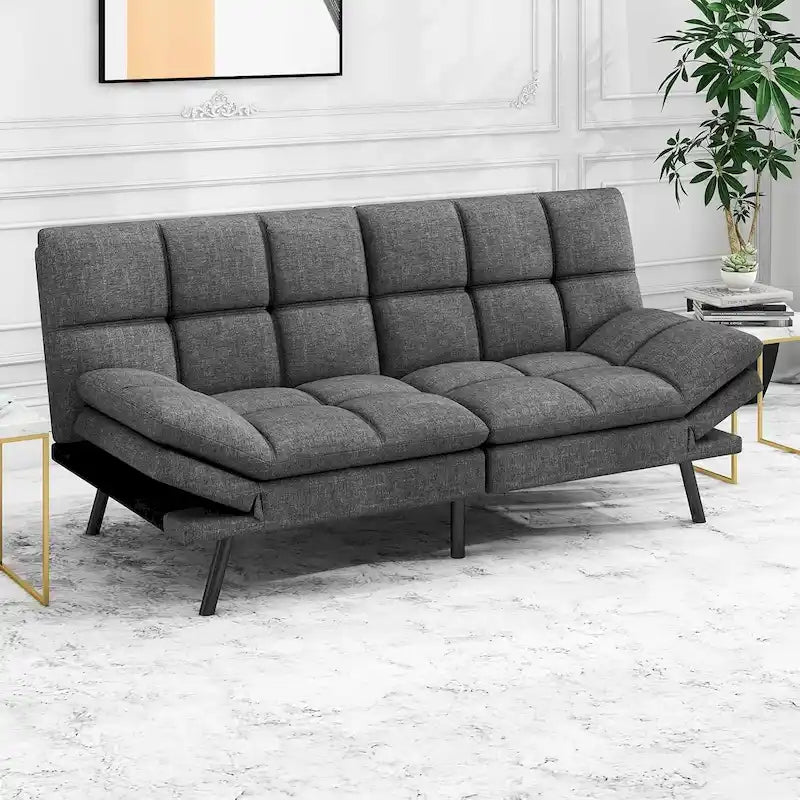 Divano Futon Letto in Memory Foam con Schienale Diviso Regolabile per Spazi Piccoli