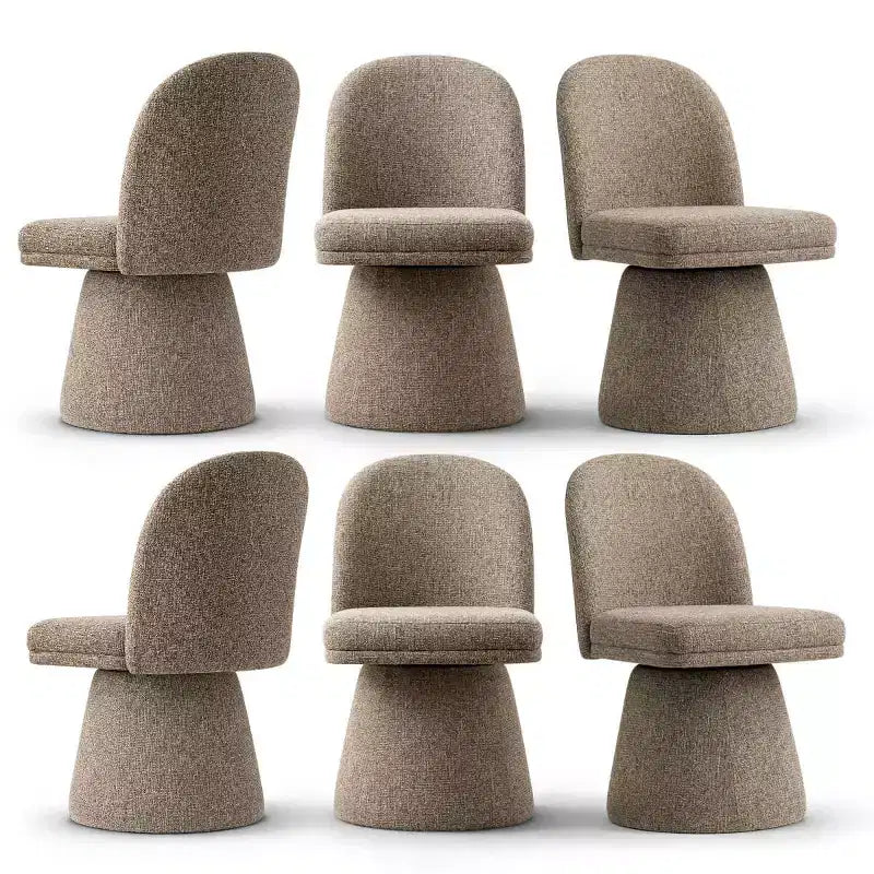 Set di 6 sedie da pranzo moderne senza braccioli girevoli a 360° con base a piedistallo, eleganti sedie d'accento per cucina, sala da pranzo o ufficio-Panipeachy