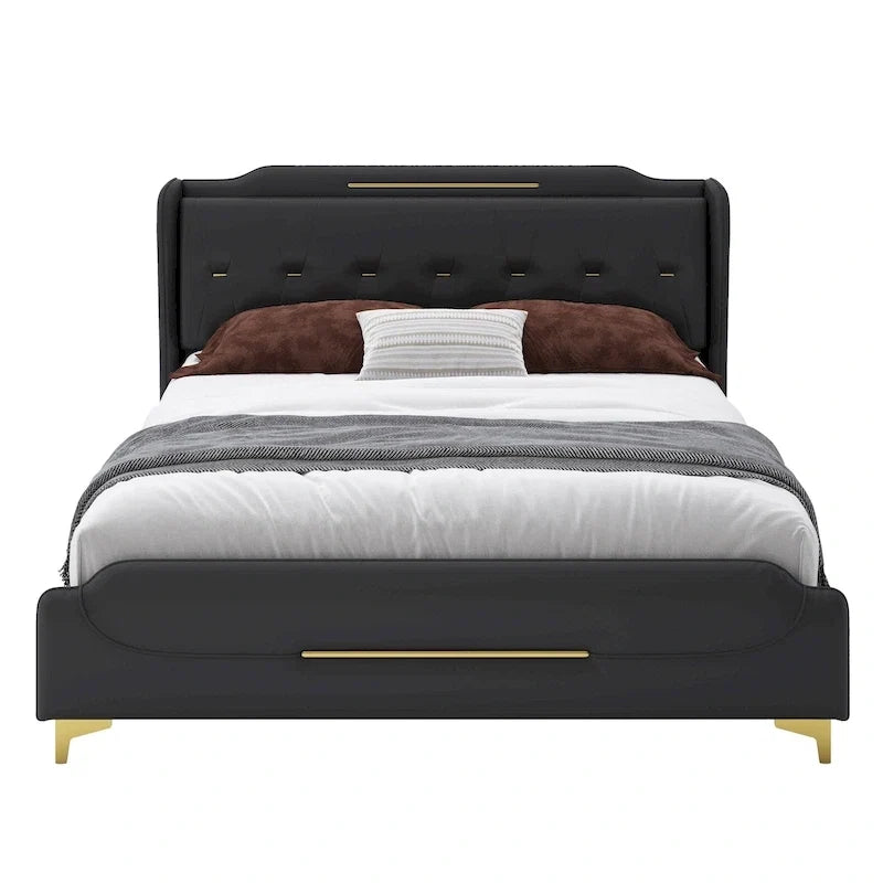 Letto Moderno Imbottito in Ecopelle