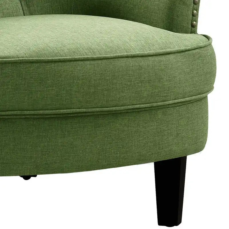 Moser Bay Mignon Poltrona Accent con Schienale Alto Trapuntato, Velluto/Lino, 76 cm