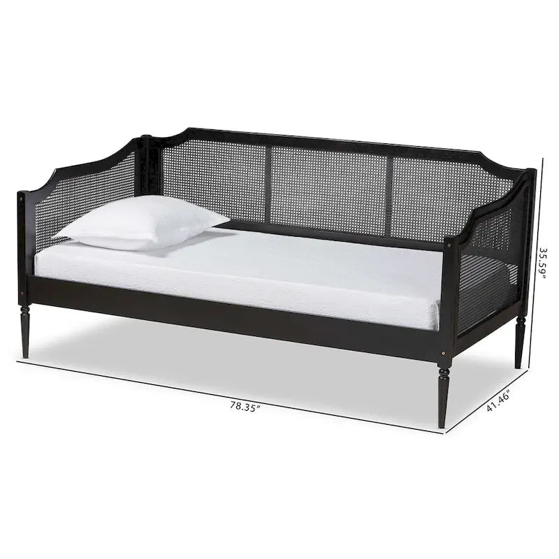 Daybed Moderno Mid-Century "Ogden" in Rattan Sintetico - Twin