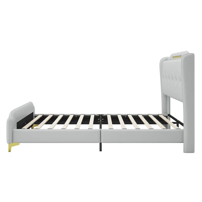 Letto Moderno Imbottito in Ecopelle