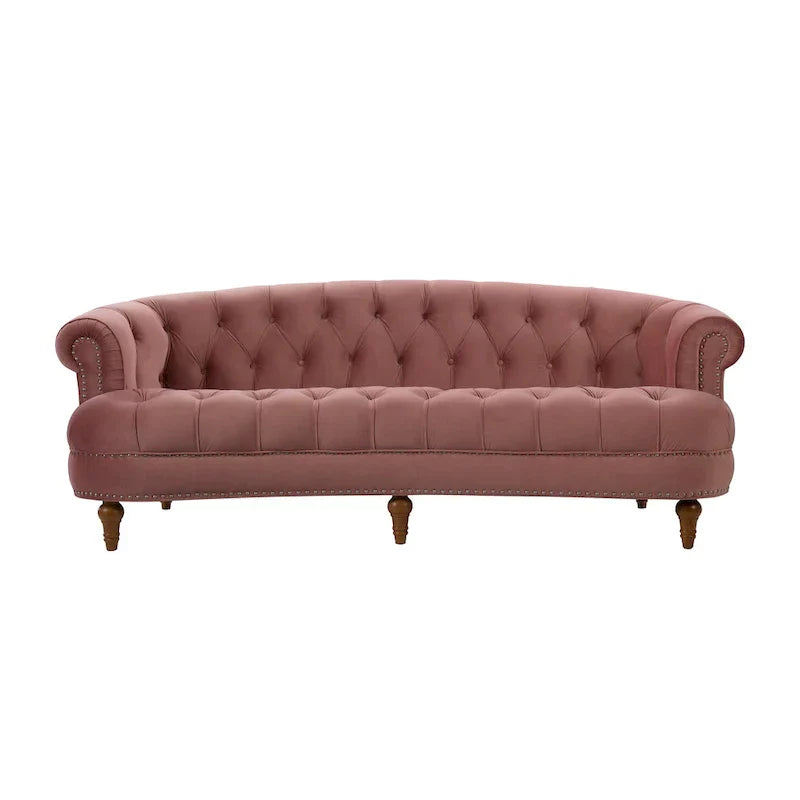 Divano Chesterfield trapuntato in velluto La Rosa 84 Mid-Century Modern