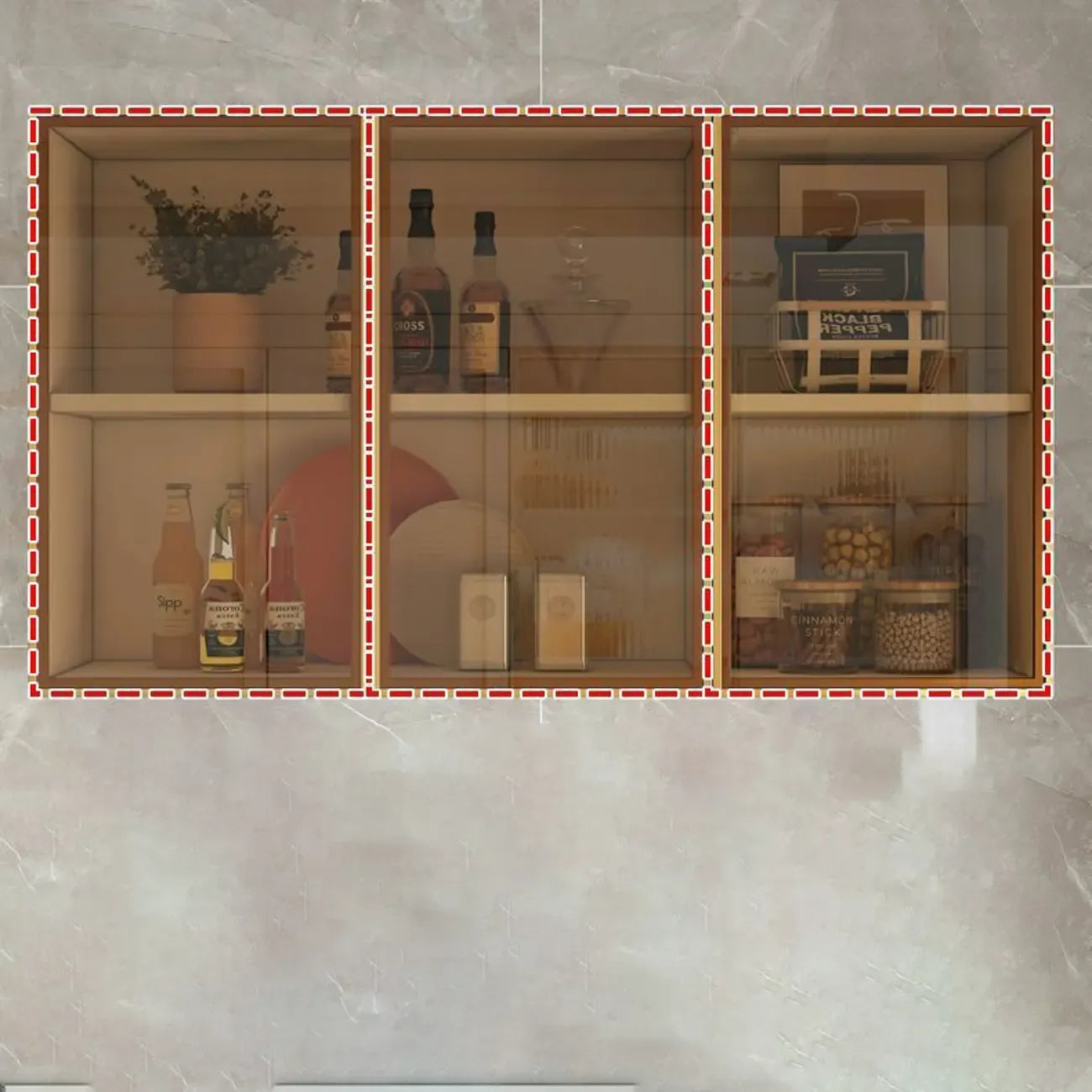 Madia pensile da cucina grigia in legno