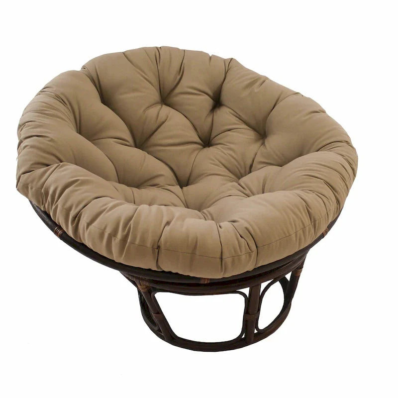 Sedia Papasan in rattan da 42 pollici con cuscino in twill