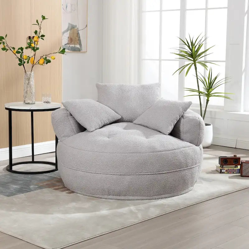 Divano Pigro Rotondo – Bianco/Blu/Grigio/Giallo/Arancione/Rosso Rosa/Blu Marino/Verde, Posto Singolo e Coppia