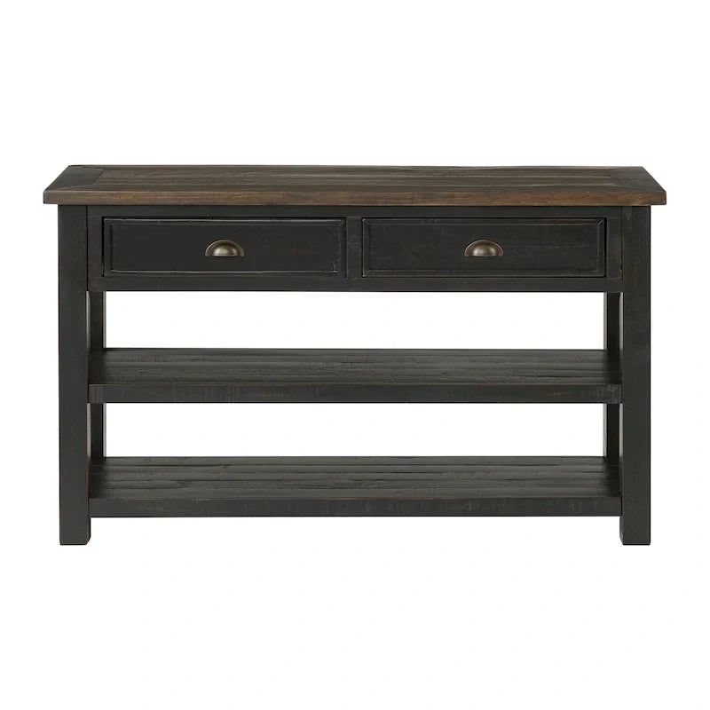 The Gray Barn Downington Consolle da Divano in Legno Massello a 2 Cassetti