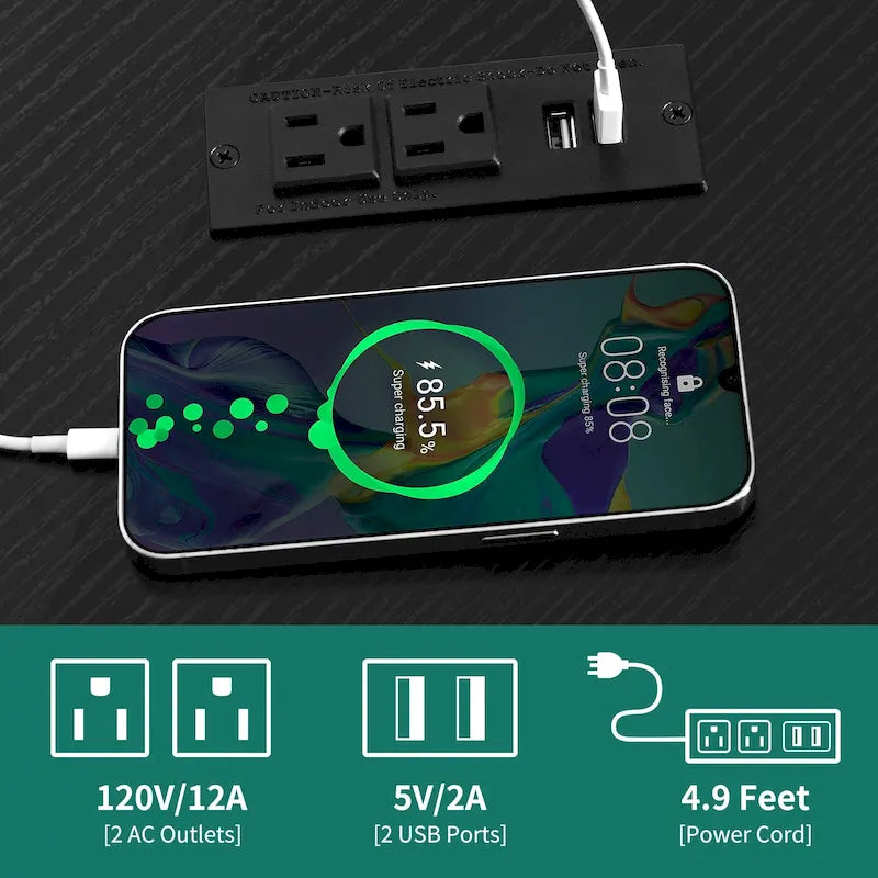 Mobile TV ad angolo in stile rustico con presa di corrente, per TV fino a 55 pollici