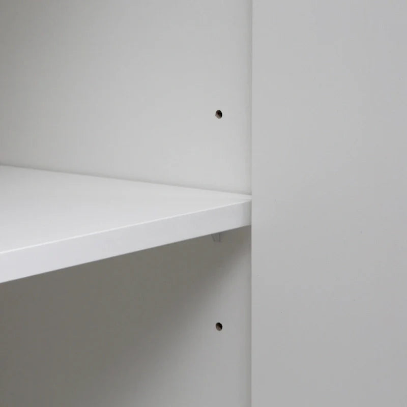 Credenza a buffet con ante decorative scanalate, Credenza in legno con maniglie in metallo, Mobile contenitore con ripiani regolabili