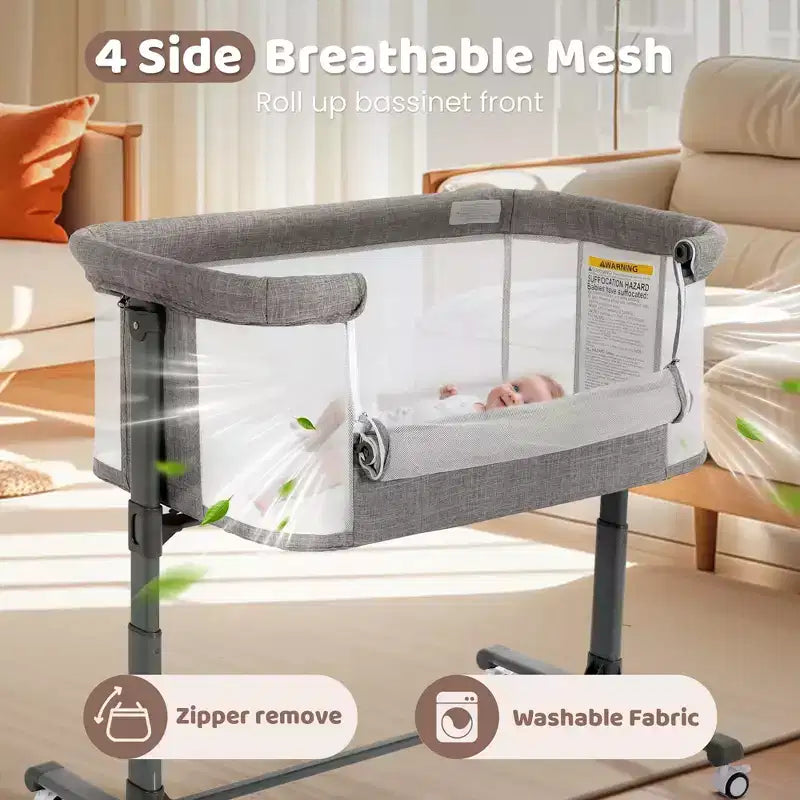 Moïse pour bébé à roulettes – Beige / Gris / Rose, Cododo, pour 1 bébé