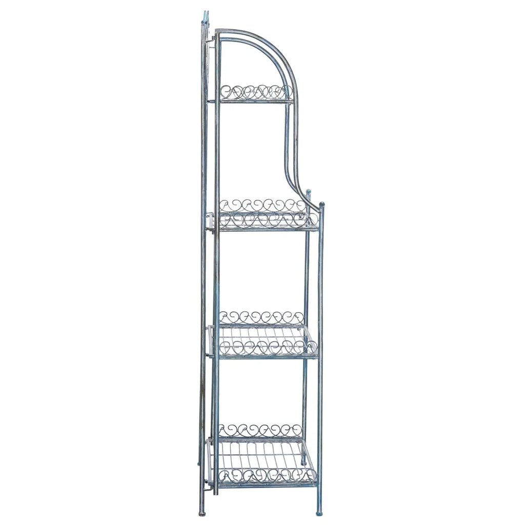 SAFAVIEH Bryn Scaffale da panettiere da esterno a 4 ripiani in ferro battuto vittoriano - 25 pollici L x 15 pollici P x 63 pollici H - 25 L x 15 P x 63 H
