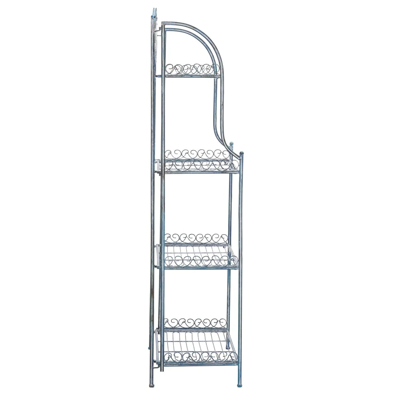 SAFAVIEH Bryn Scaffale da panettiere da esterno a 4 ripiani in ferro battuto vittoriano - 25 pollici L x 15 pollici P x 63 pollici H - 25 L x 15 P x 63 H