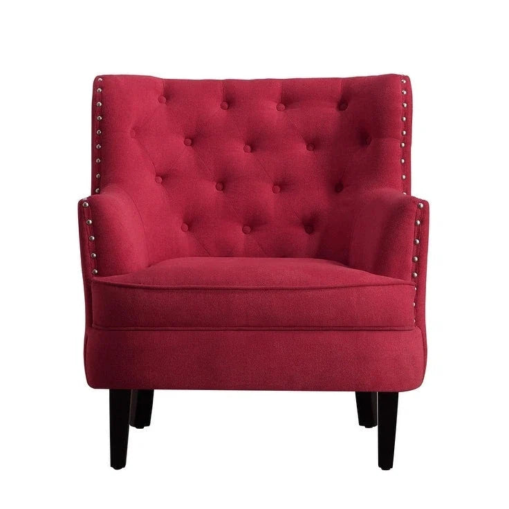 Moser Bay Mignon Poltrona Accent con Schienale Alto Trapuntato, Velluto/Lino, 76 cm
