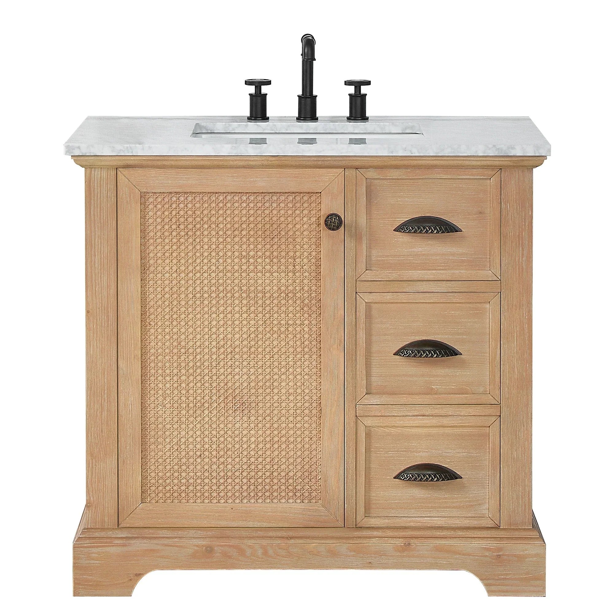 Mobile bagno Hervas con top in marmo naturale senza specchio